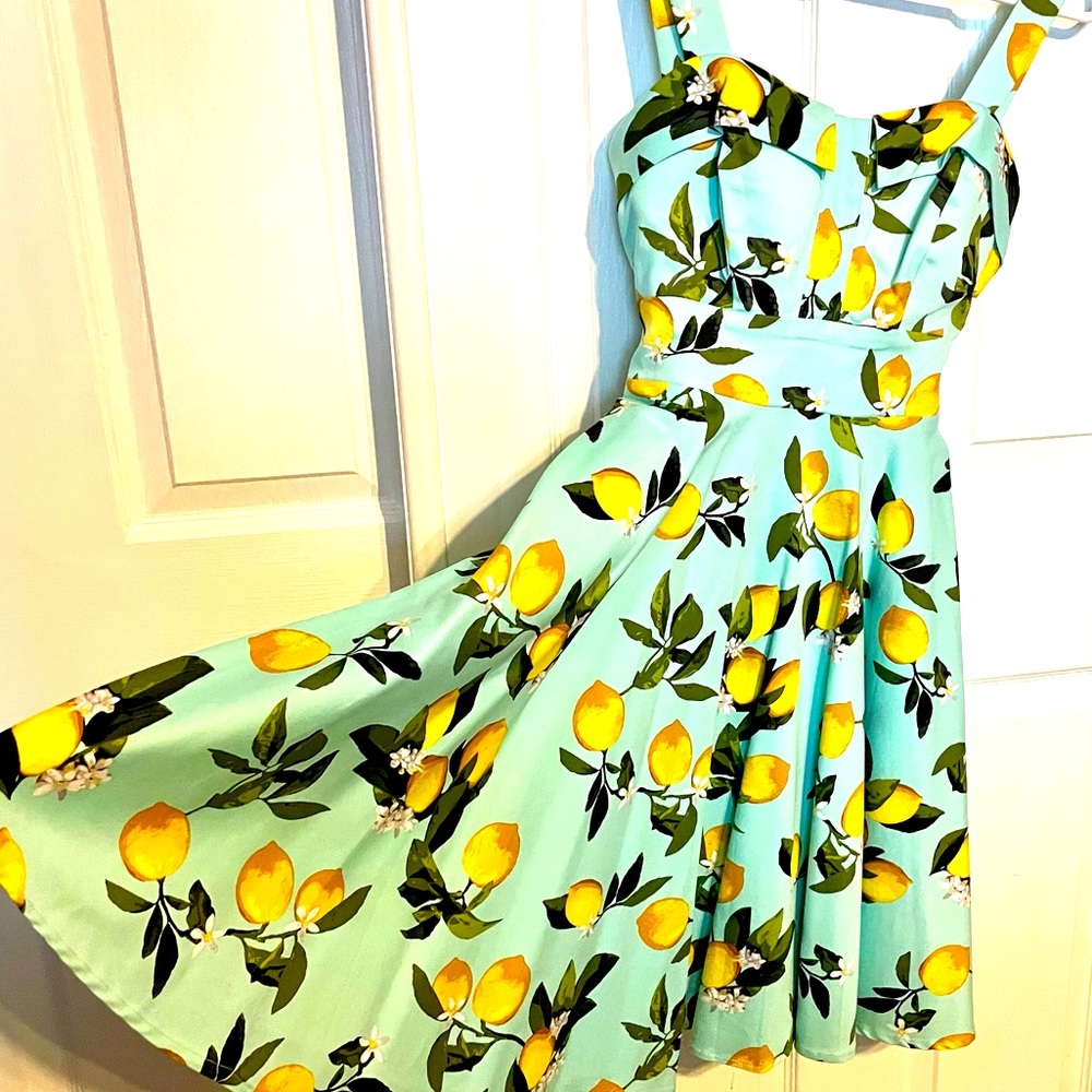 Lemon print swing dress